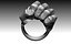Pendentif bague imprimable Man Punch Fist Hand Fury