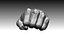 Pendentif bague imprimable Man Punch Fist Hand Fury
