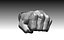 Pendentif bague imprimable Man Punch Fist Hand Fury