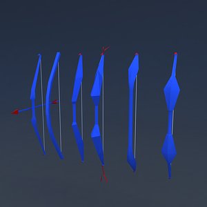 3D bow arrow different styles model