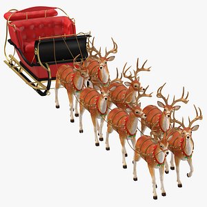 Sleigh and Reindeer Walking