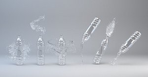 bottles liquid splash 3D model
