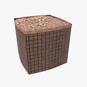 Military Hesco Barrier PBR Low Poly Game Ready 3D model