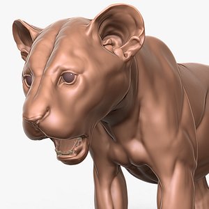 African Lion Cub Primary Forms Zbrush Sculpt