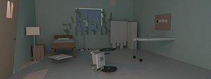 Low Poly Abandoned Hospital Stylized Horror Kit