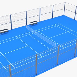 Outdoor Badminton Court - Blue 3D model