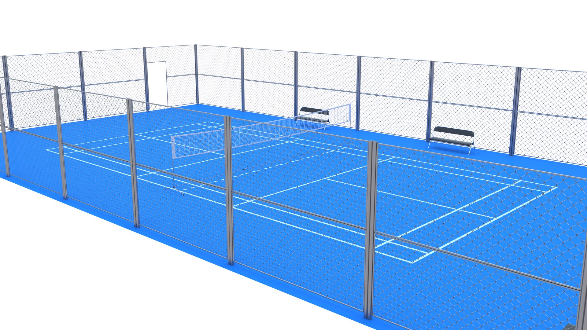 Outdoor Badminton Court - Blue 3D Model - TurboSquid 1930944