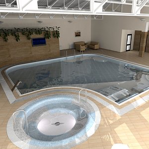 3d interior swimming pool