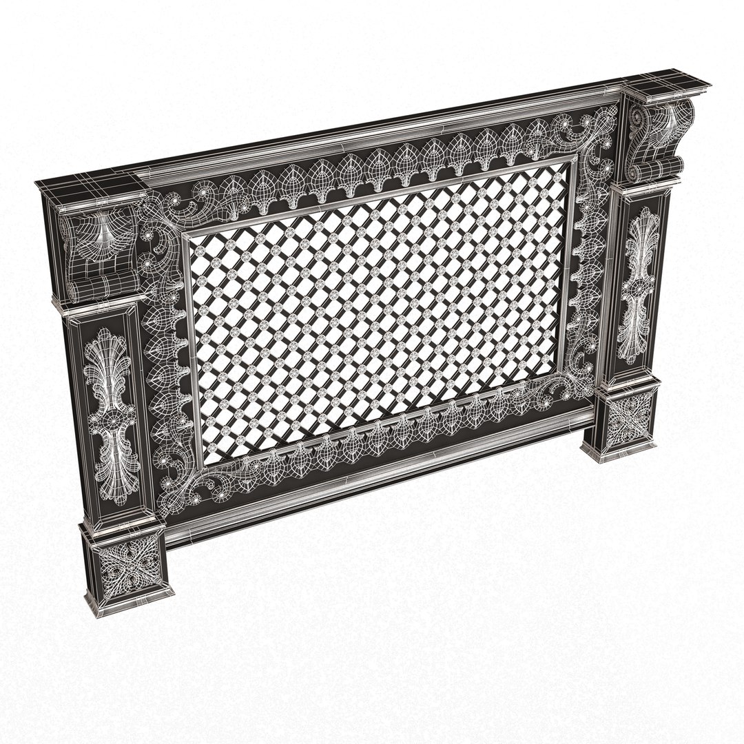 3D Radiator Cover Decorative Screening Grille Panel 06 - TurboSquid 2171588