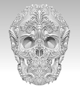 carved skull 3D