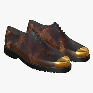 Realistic Leather Lace Up Shoes 3D model