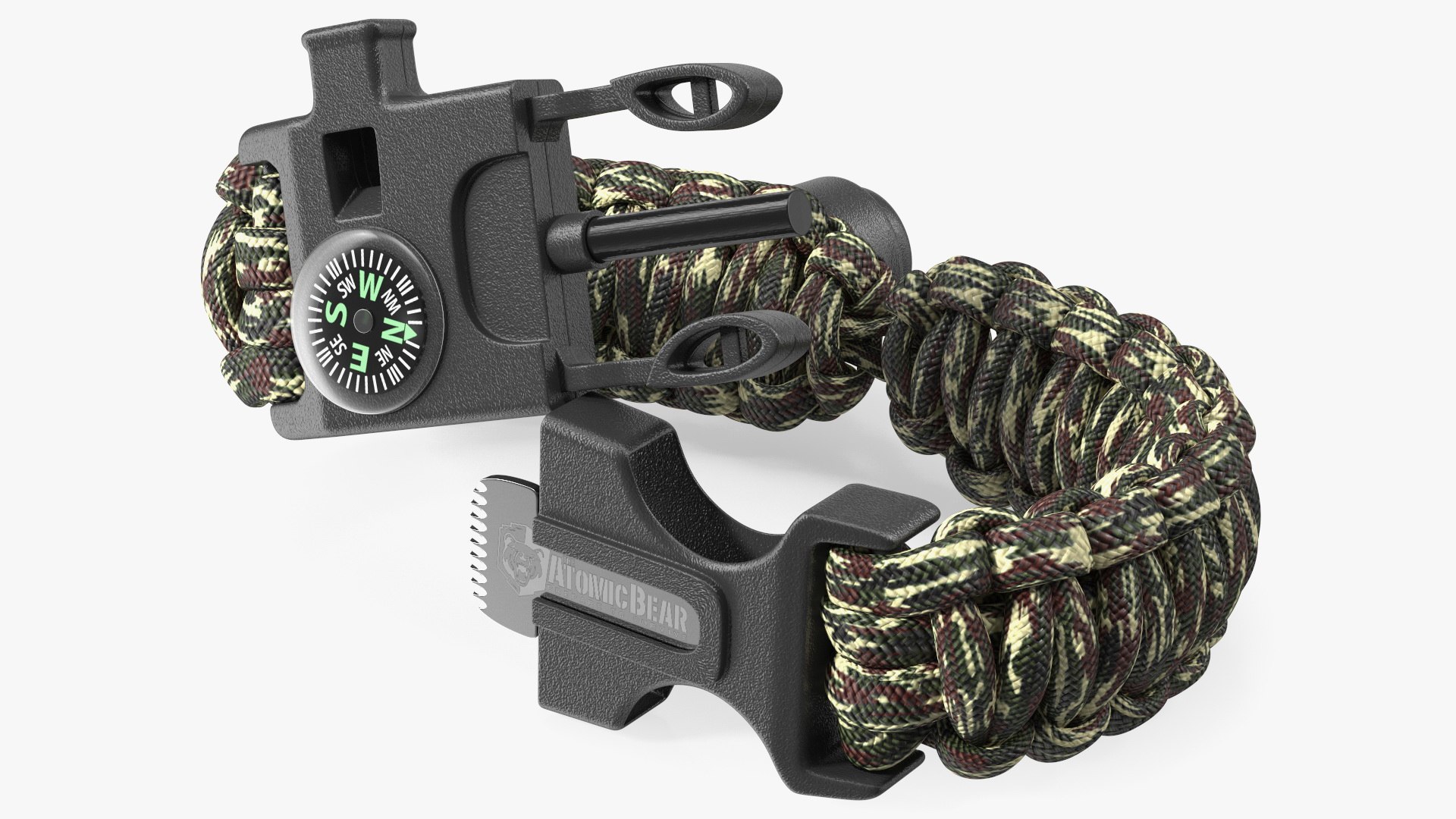 Atomic Bear Cobra Survival Bracelet Camo 3D model preview