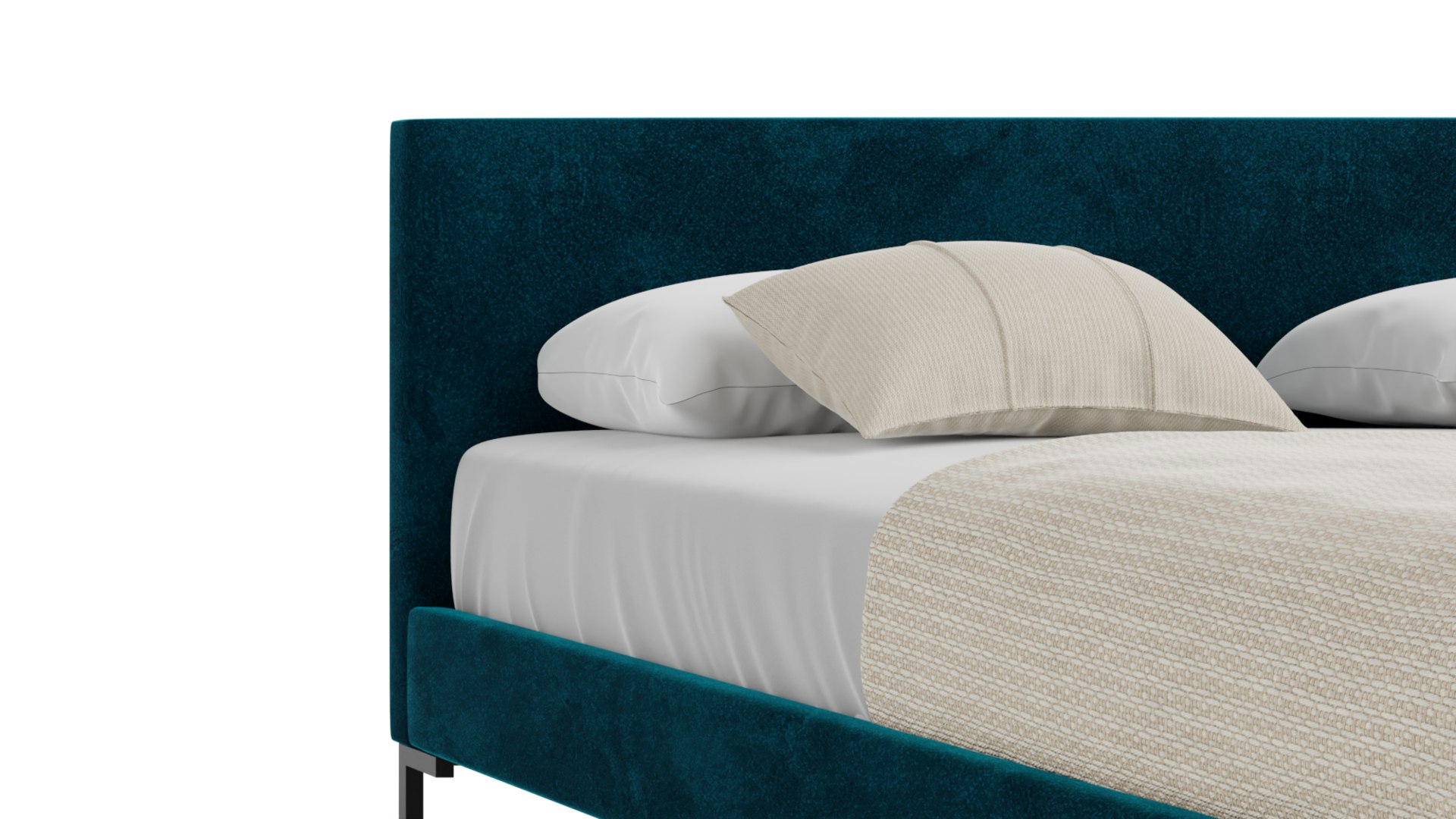 3D Azure Upholstered Bed - TurboSquid 2223279