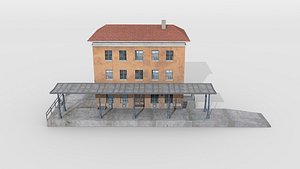 3D bavarian town railway station model