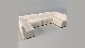 3D U-Shaped Sectional Moduler Sofa model