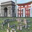 3D model 3 Landmarks UHD PBR