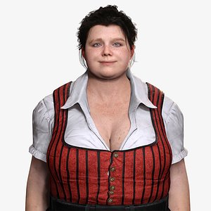 Marketplace Vendor or Innkeeper Realistic 3D Model