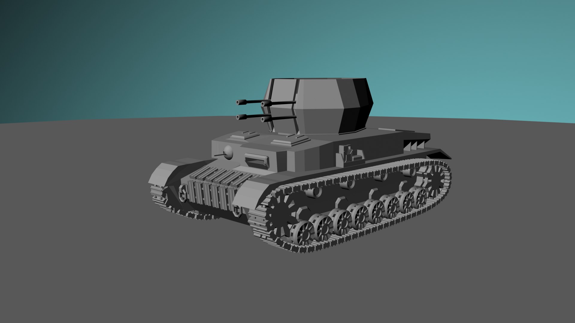 3d model of tank flakpanzer wirbelwind panzer