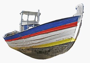 Old fishing boat wreck 3D