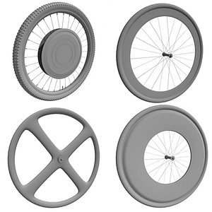 3d 4 bike wheels model