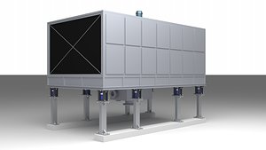 3D model Industrial Square Cooling Tower
