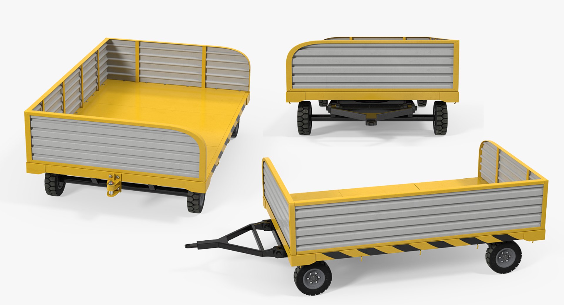 airport luggage trolley container 3d model