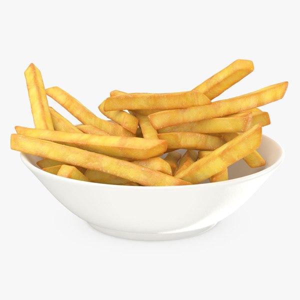 3D French Fries in Bowl