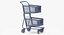 Rolling Shopping Card 2 Tier Color Variations 3D model