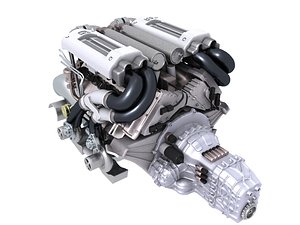 3d model bugatti veyron engine v8