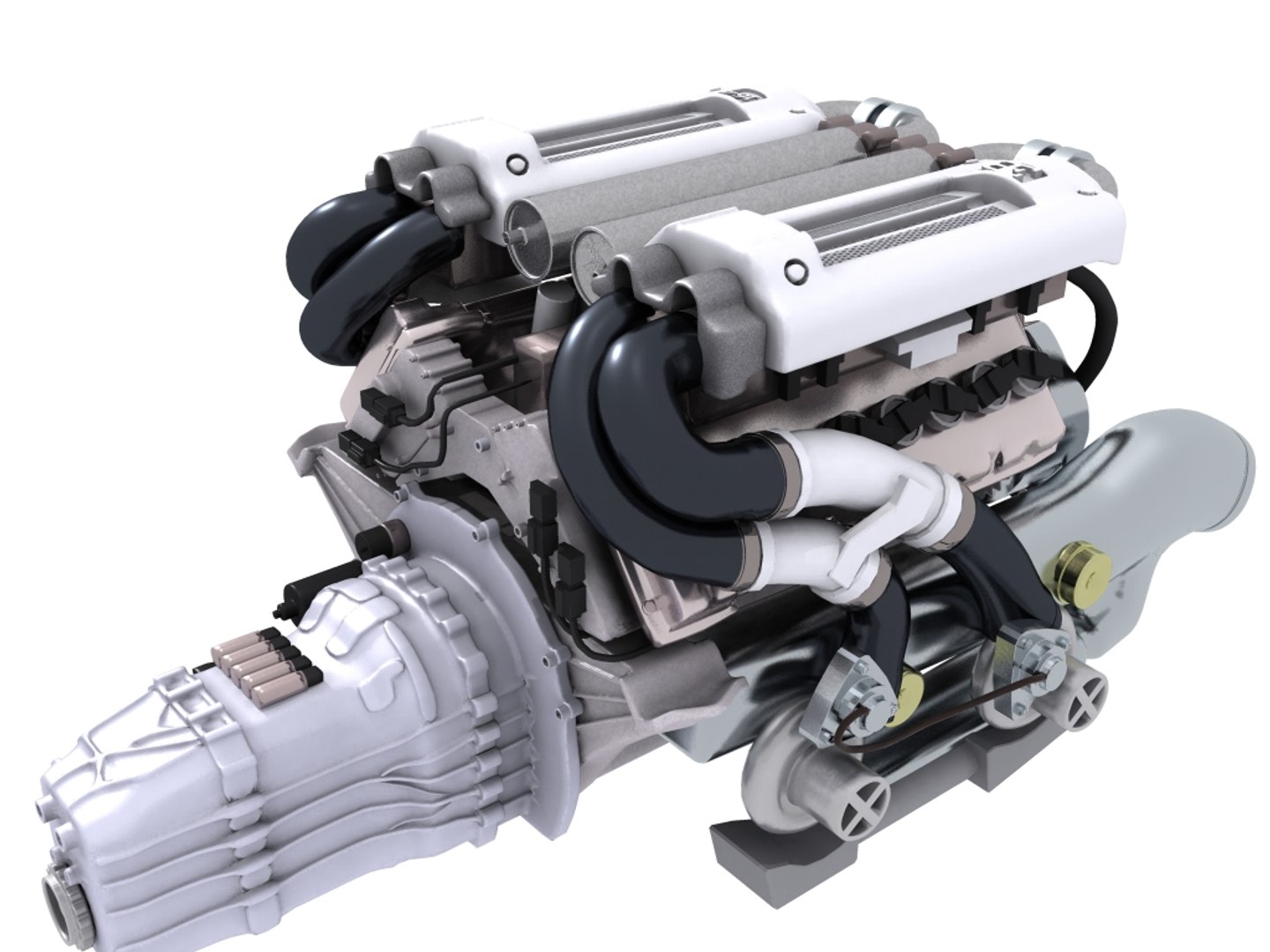 3d Model Bugatti Veyron Engine V8