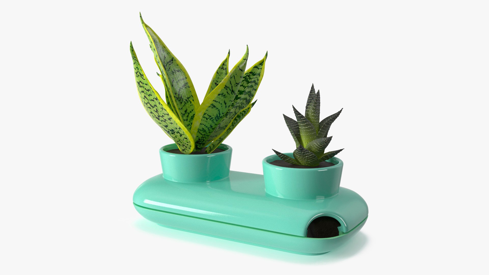 Double Herb Pot Sagaform Green 3D model preview