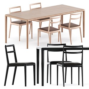 3D model Straight back chair and Lyon table