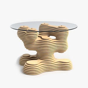 Parametric Coffee Table with Glasstop 02 model