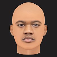 Low Poly Roddy Ricch Rapper Head