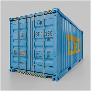 20ft Shipping Container - Customizable with Interior and Exterior 3D