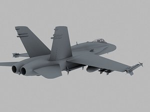 3d f-18 navy attack warplane