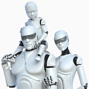 3D model Cyborg Robot Family Rig