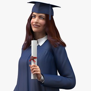 Female Graduate Student Rigged for Cinema 4D