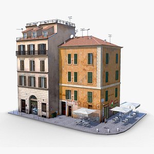 3D Photorealistic Italian Restaurant  Apartment Building