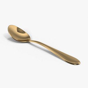 3D golden spoon model