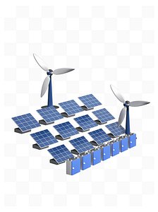 3D Cartoon wind new energy