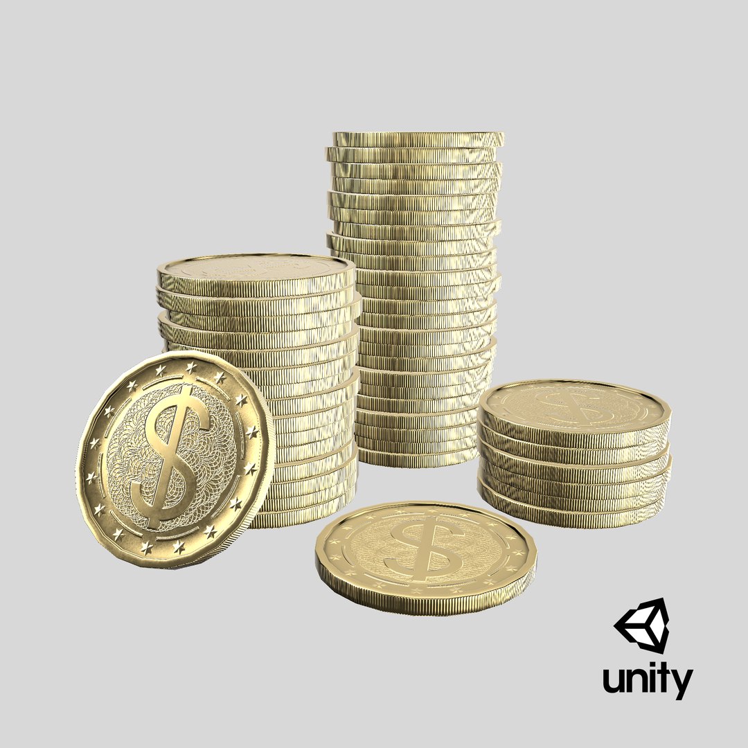 Dollar Gold Coin Stack 2 Model - TurboSquid 2275245