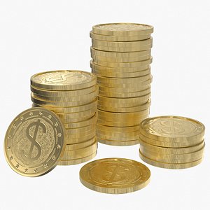 Dollar Gold Coin Stack 2 model