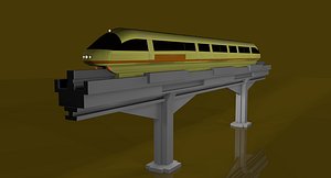 3D model monorail train