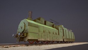 3D armored train pr-35 locomotive