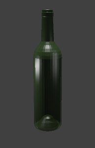 3d glass wine bottle