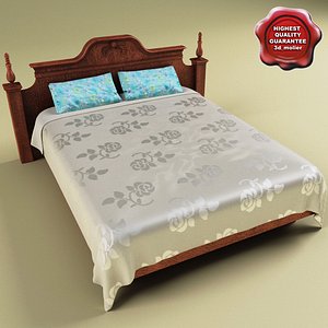 Bed with Satiny coverlet