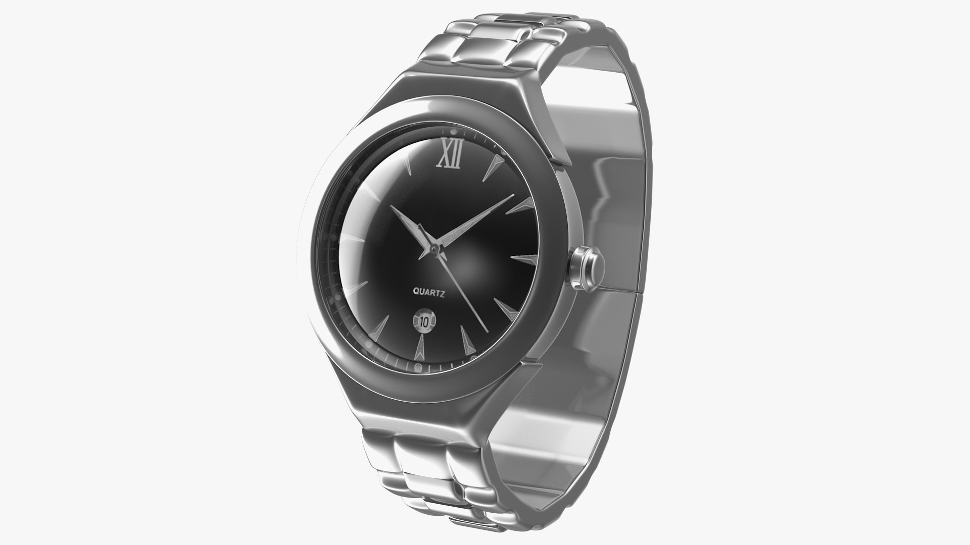 Men Quartz Analog Watch 3D model preview
