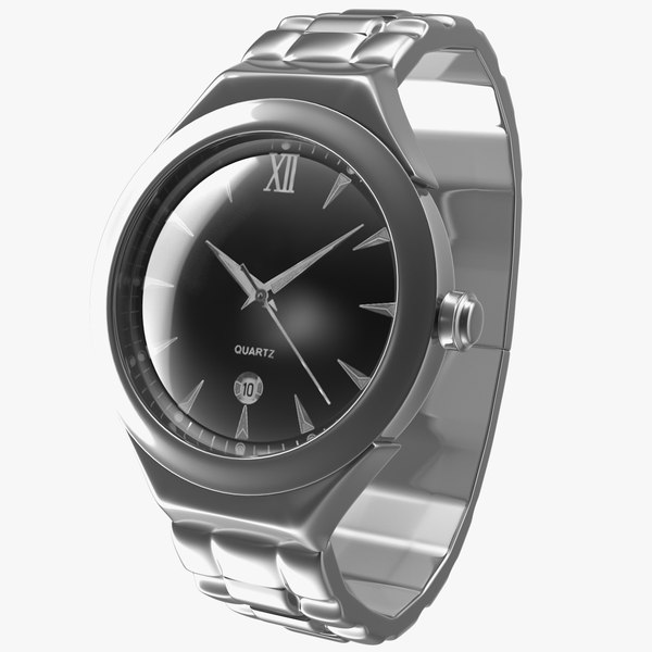 men quartz analog watch 3D model