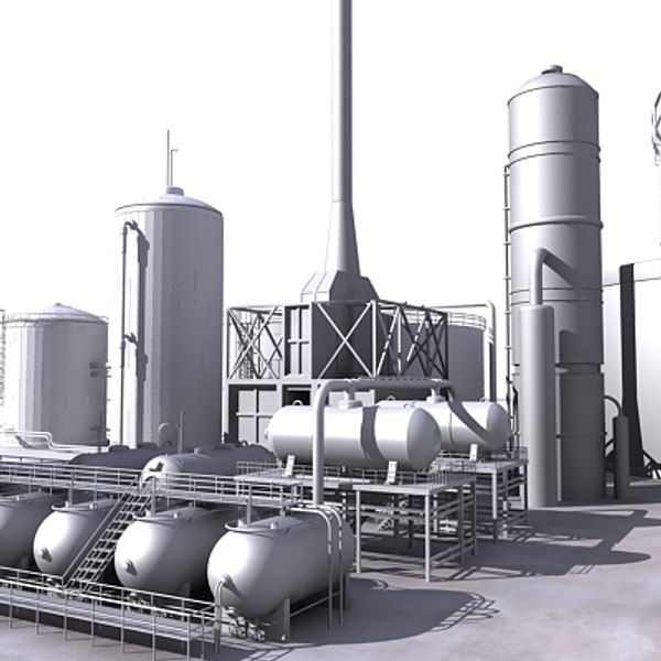 3d oil refinery model